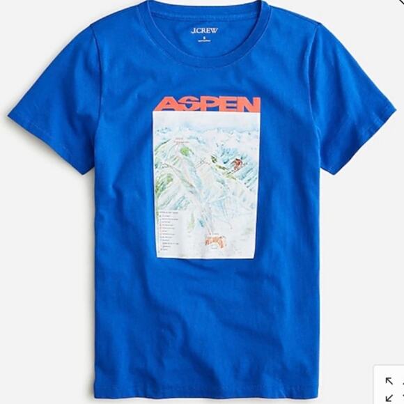 J.Crew Aspen Ski Slope map T-shirt woman’s size extra small XS - Picture 2 of 2